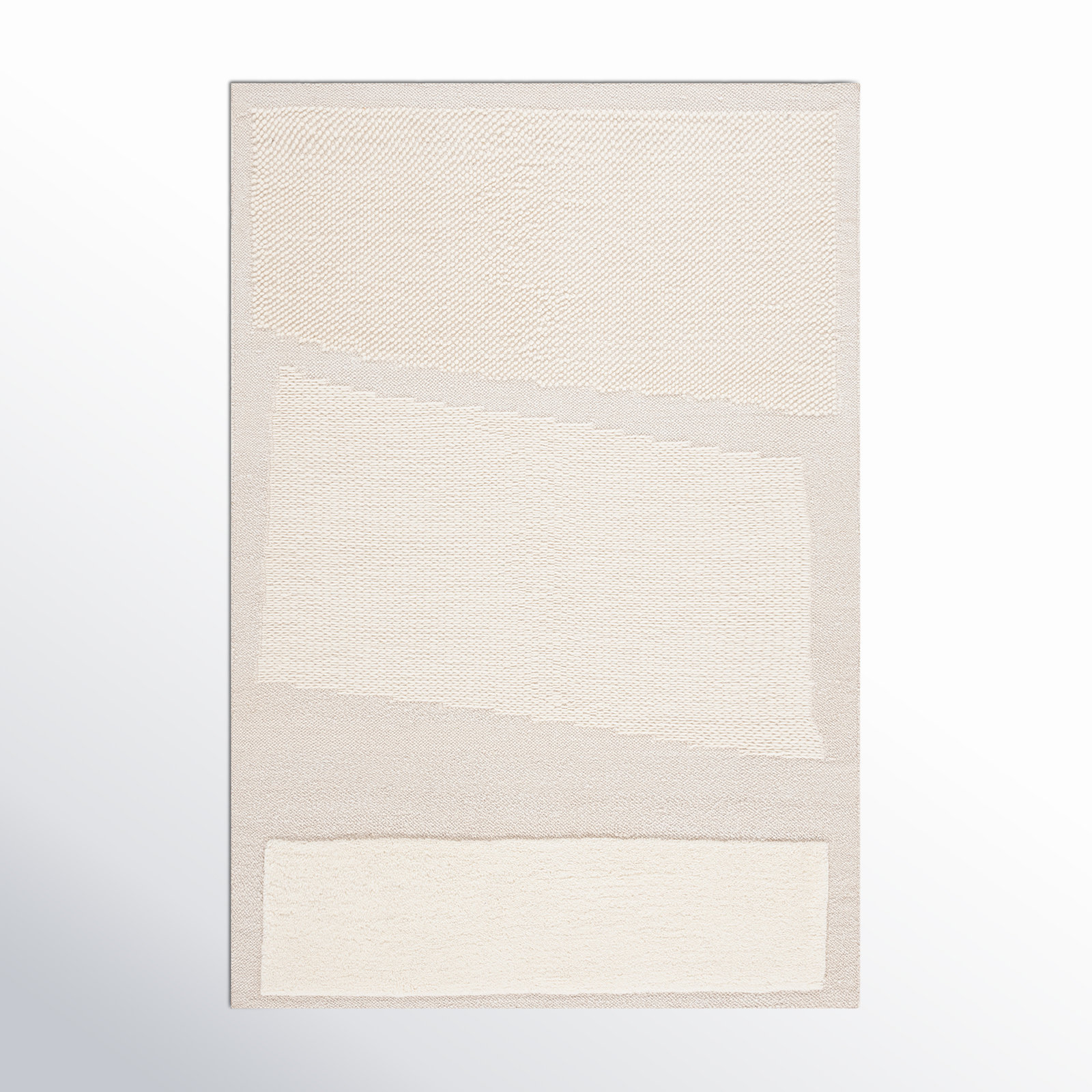 Mullen Wool Ivory Rug, Rectangle 6' x 9'