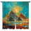 Pyramides égyptiennes peignant des rideaux de fenêtre et des rideaux obscurcissant - 2 panneaux
