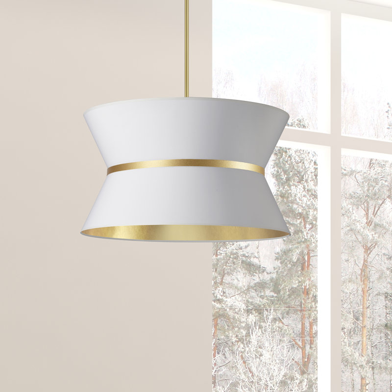 Abdoulaziz 4 - Light Unique/Statement Pendant, Aged Brass, White/Gold
