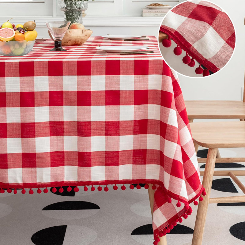 Nappe à carreaux Buffalo, Blanc /Rouge