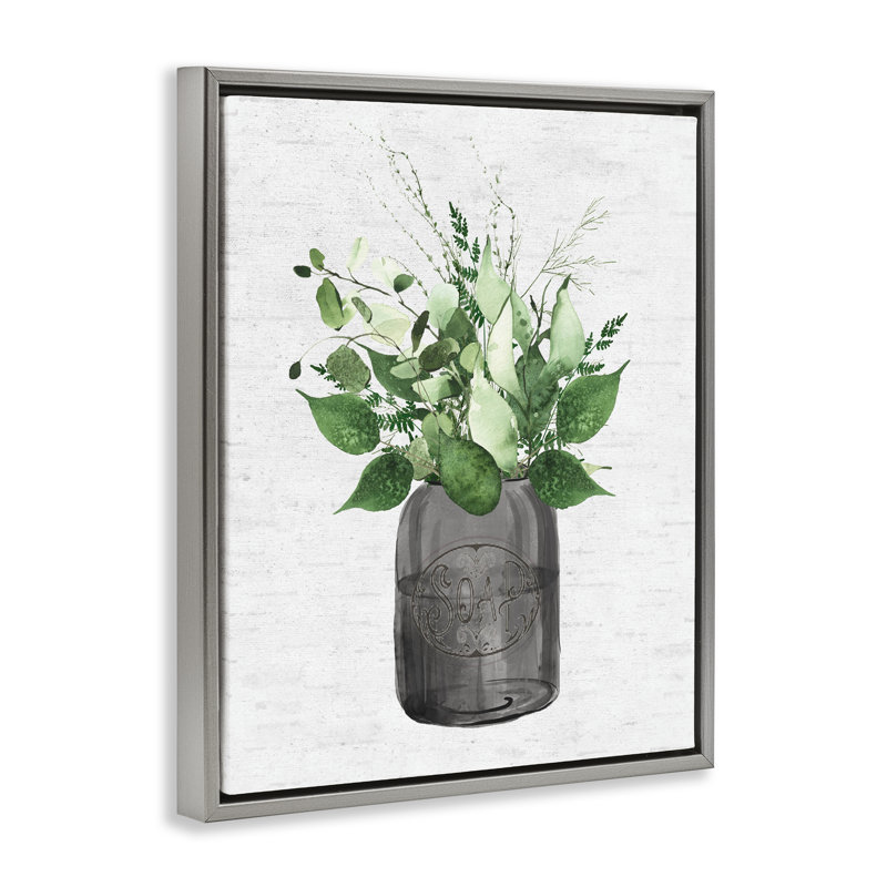 Cadre flottant rétro avec pots à savon, design par lettré et doublé, H 31 po x l 25 po, Cadre flottant gris lustré