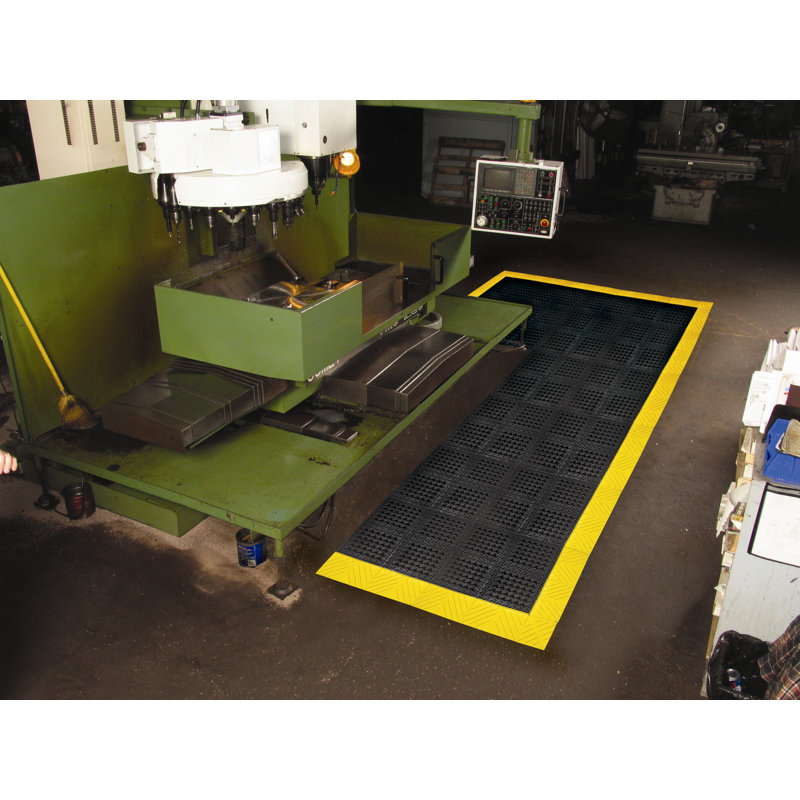 Carreaux de drainage pour garage Diamond Flex Lok, Noir / Jaune, Rectangle 2 pi 6 po x 5 pi