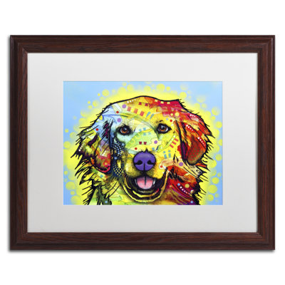 "Golden Retriever" par Dean Russo, impression sur toile encadrée