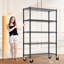 Étagère de rangement verticale en acier 5 avec roues et tablettes réglables, capacité de 1 750 lb, pour salle de gym-121388326