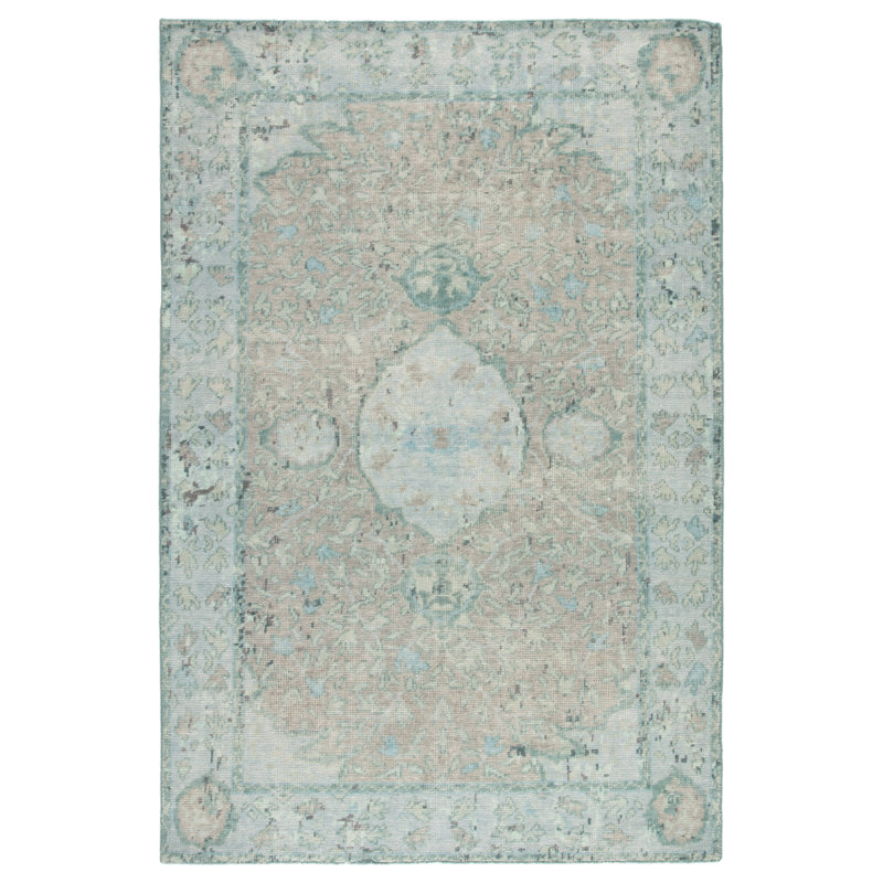 Hand Knotted Wool Oriental Area Rug in Green/Beige/Gray, Rectangle 12' x 15'