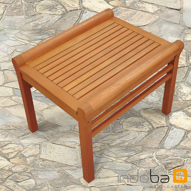 Samoa Rectangular Eucalyptus Outdoor Side Table , 55cm cm W 45cm cm D