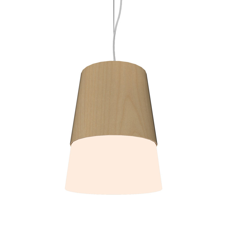 Cônico 1 - Light Pendant, Maple, Matte Black, 12.99" H x 10.83" W x 10.83" D