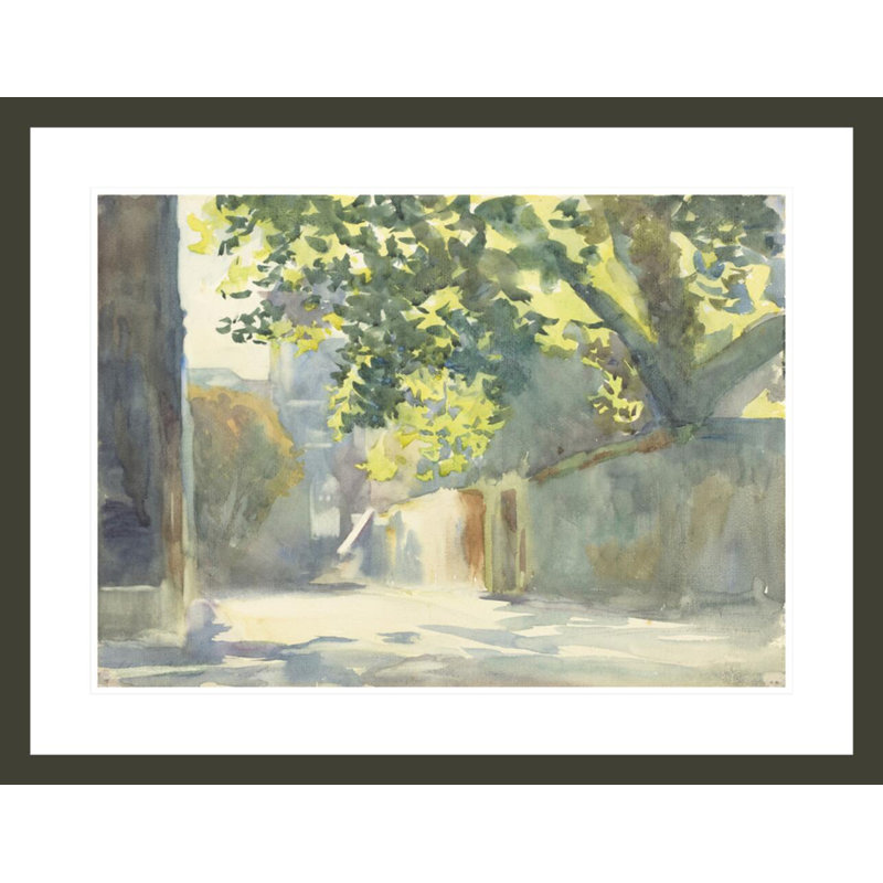 «Sunlit Wall Under a Tree» par John Singer Sargent, impression giclée encadrée, H 22,95 po x l 29,5 po