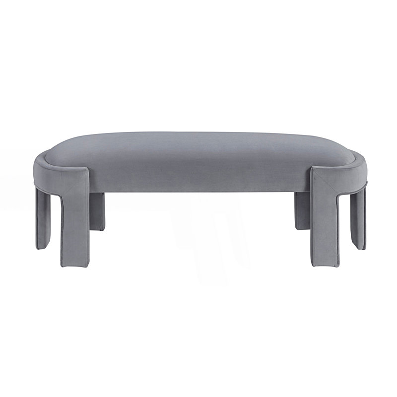 Élégant banc rembourré, banc d'entrée, Gris