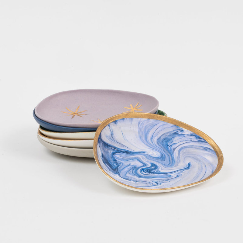 Star porcelain ring dish, lilac