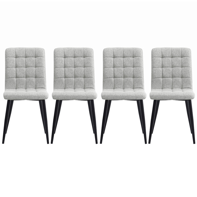 49cm H Linen Upholstered Full Back Accent in Grayish White