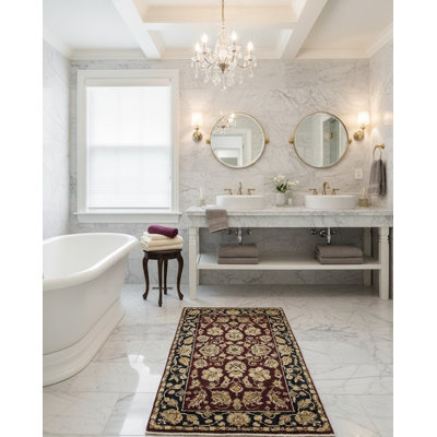 Tapis rouge traditionnel 3 x 5 Agra Jaipur