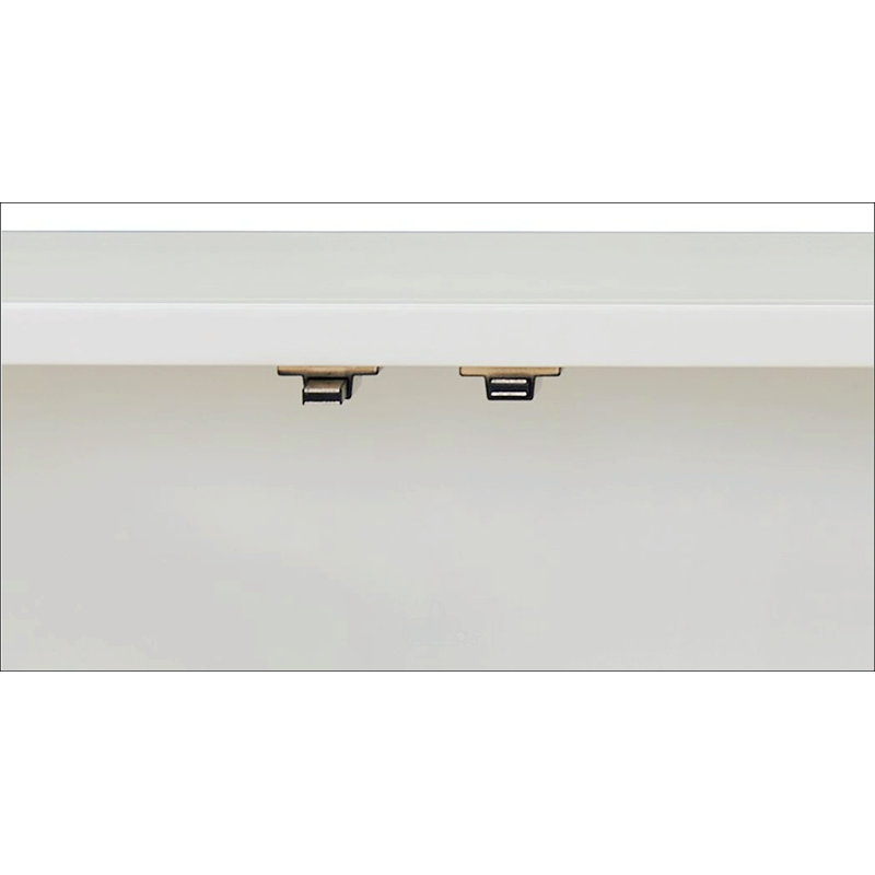 Armoire console blanche et argentée