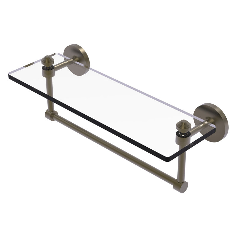 Tablette de support avec barre à serviettes Southbeach, Laiton antique, H 5 po x l 16 po x P 5 po