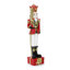 Statue de soldat Casse-Noisette traditionnelle de 1,20 m avec sceptre sur socle en boîte-cadeau, décoration de Noël en oxyde de magnésium préilluminée