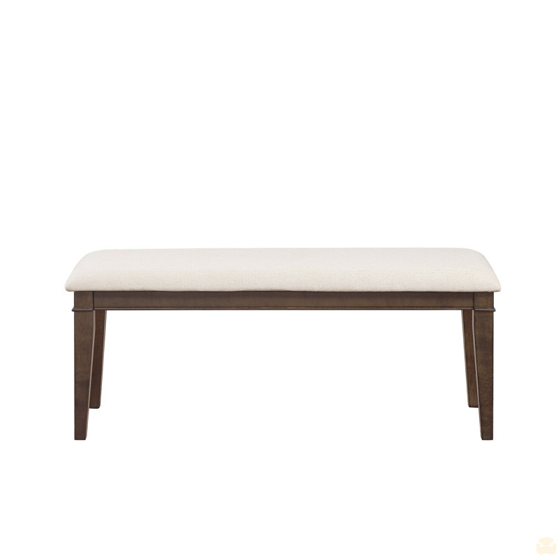 48-Inch Bench 1Pc Beige Fabric Upholstered Seat