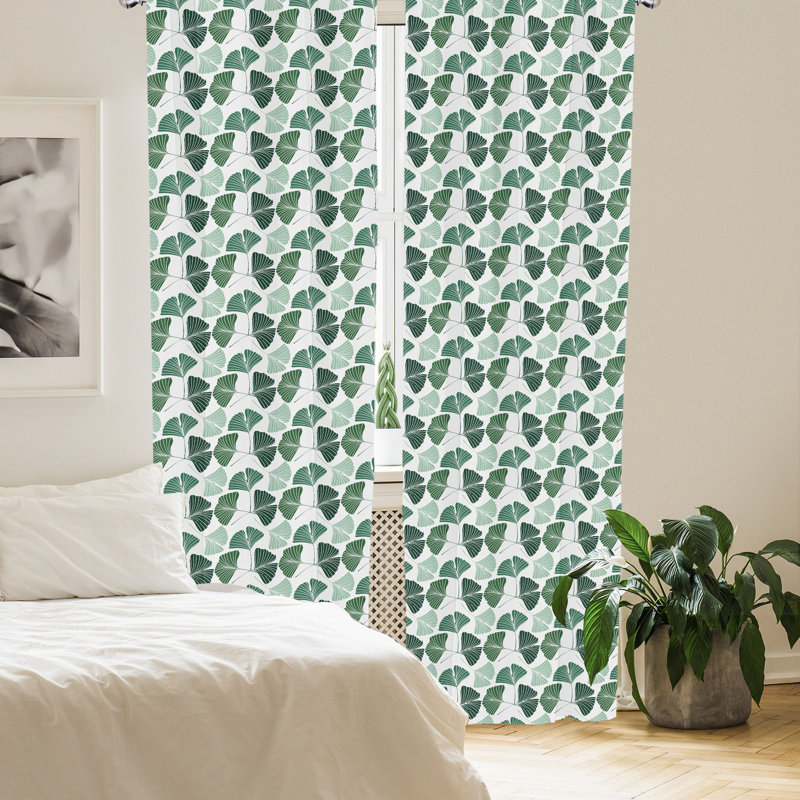 Gingko Floral Semi-Sheer Rod Pocket Sliding Panel, 28" x 63"