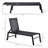 Patio Outdoor Lounge Chair, 5-Position Reclining Backrest 2 Wheels For Poolside Beach Black