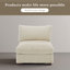 Upholstered Faux Rabbit Fur Flannel Armless Chair with Pillow Back, Single Chair Module Part For Sectional Sofa-256072325