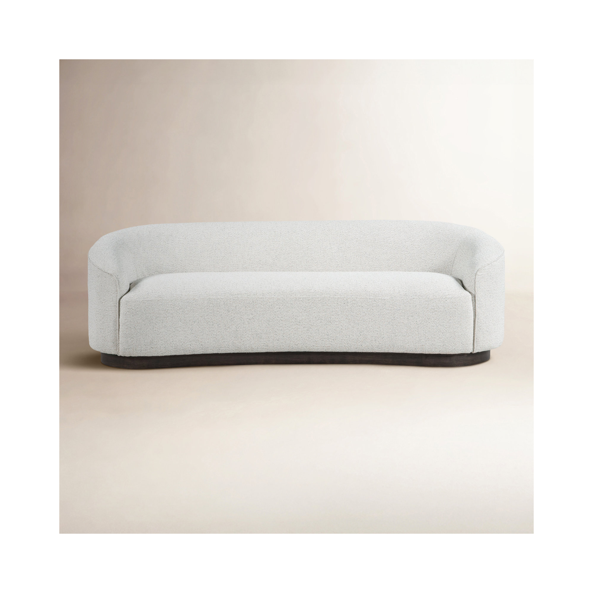 Pickensville 90.5'' Round Arm Curved Sofa, Oatmeal