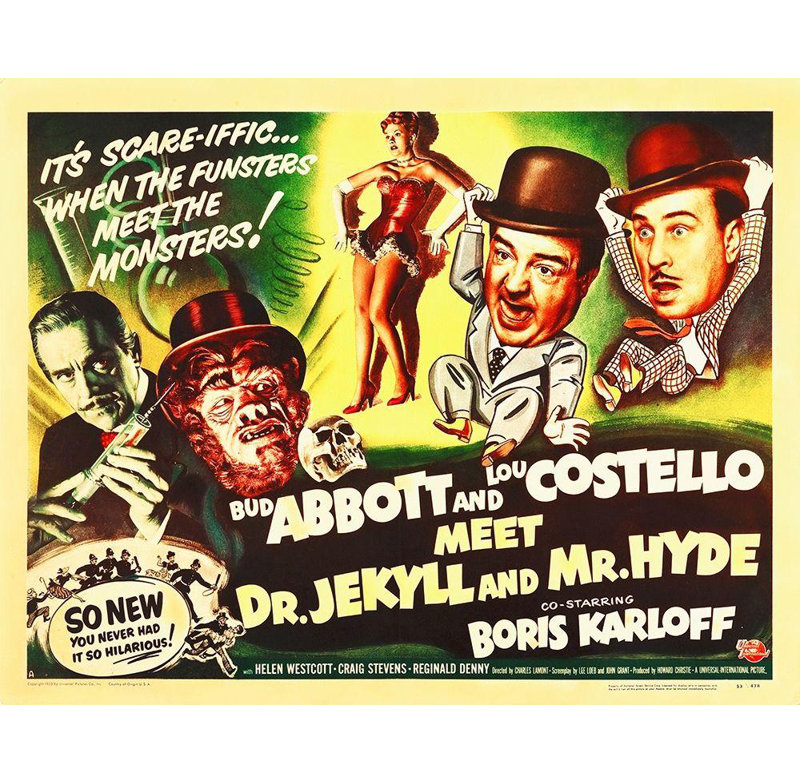 Hollywood Gallery, art photographique sur toile: Abbott et Costello, rencontre avec le Dr Jekyll et Mr. Hyde