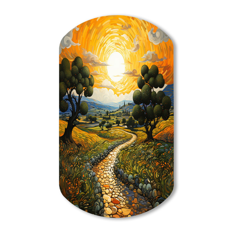 Art mural asymétrique en métal Xzavier - Vangogh, H 31 po x l 19 po