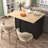 Kitchen Island With Drop Leaf, Kitchen Storage Cart With 3 Tier Pull Out Cabinet Organizer, Internal Storage Rack, Rolling Kitchen Cart On Wheels With Towel Rack, 2 Drawers, For Kitchen, Black-2002017695