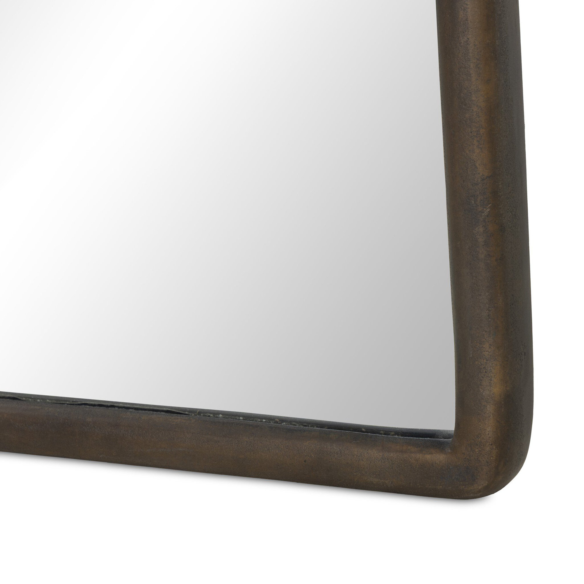 Patz Floor Mirror, Antiqued Brass
