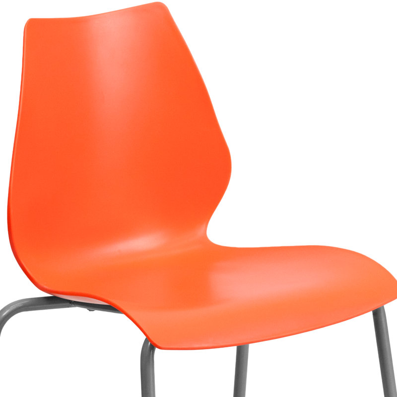 Chaises de vestibule empilables en plastique Oliverson, Orange