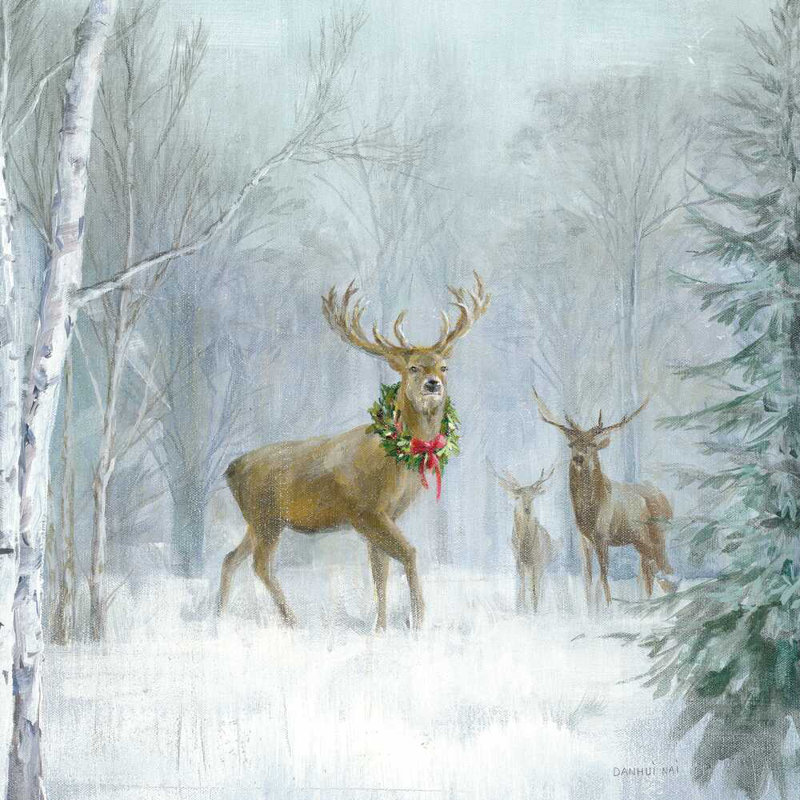 Woodland Holidays I, H 20 po x l 20 po, Toile encadrée, Noir