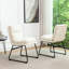 2 chaises de salle à manger, blanc vanille - rembourrage de confort, base de traîneau en métal, revêtement contemporain confortable et élégant - protège-plancher