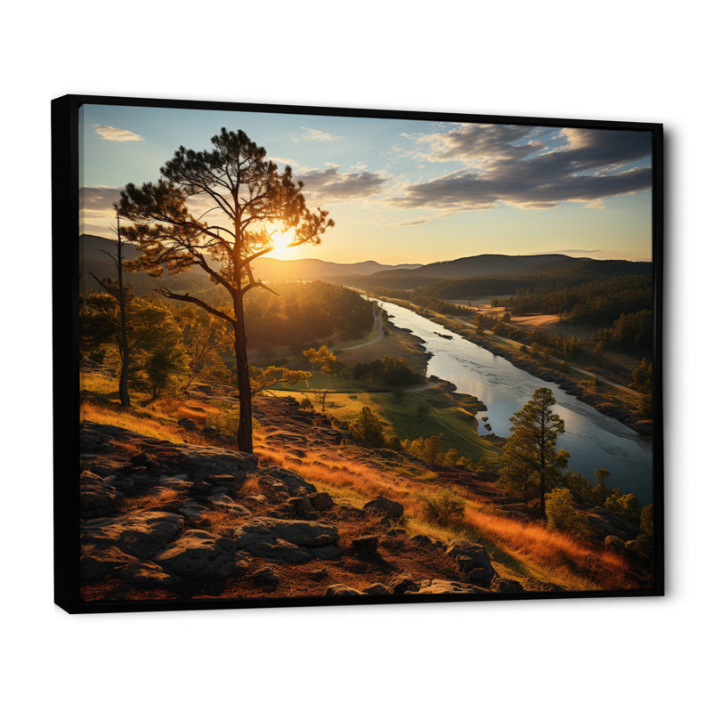 Alabama Country Landscape I - impression, Cadre flottant noir, H 24 po x l 32 po x P 1 po