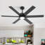 Ventilateur de plafond 60 po moderne avec lumière et télécommande, à intensité variable 3CCT à DEL, moteur CC réversible à 6 vitesses