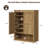 Modern Wooden Shoe Storage Cabinet with Adjustable Shelves，Freestanding Shoe Cabinet for Entryway, Hallway & Small Spaces-1984039525-1984039526