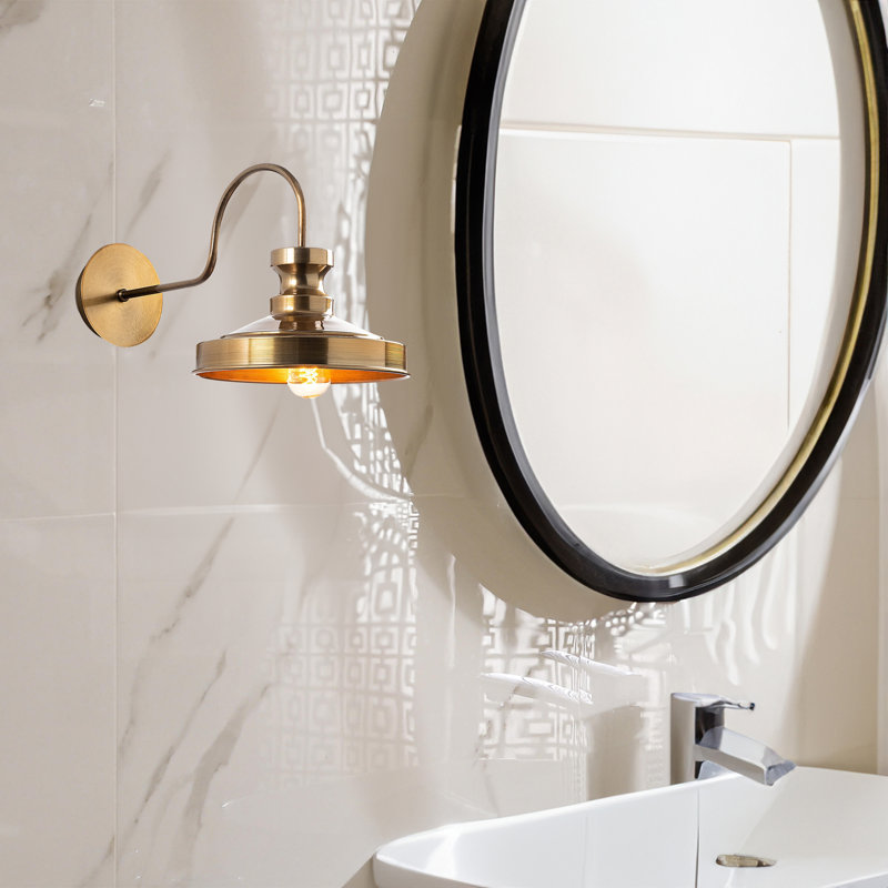 Glam Scandinavian Wall Lamp, Gold Metal Body, 8.7 x 16.5 inches | E27 Socket, Max 40W, IP20 Rated | Stylish Lighting for Living Room, Bedroom & Hallway, Elegant Design with Modern Aesthetic