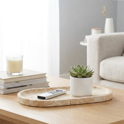 Natural Marble Vanity Tray, Bathroom & Dresser Organizer For Perfume, Jewellery