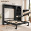 Grand lit plateforme escamotable de 87,4 po avec armoire à DEL et tiroir de rangement Zak-490835934