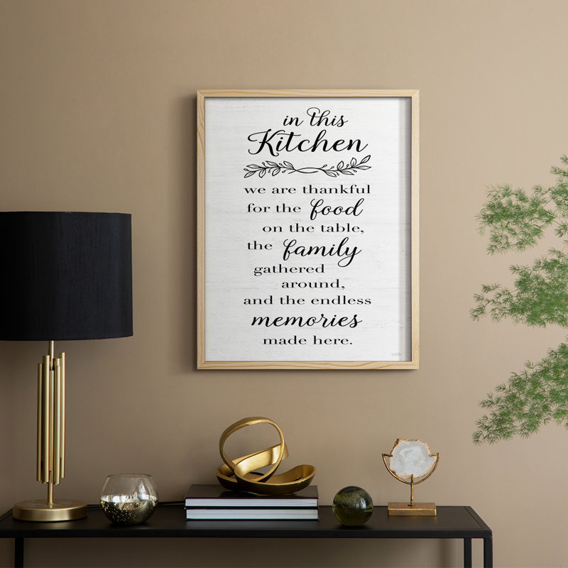 In This Kitchen Framed Print - Solid Wood, Natural, 11" H x 9" W