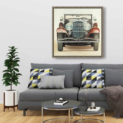Old 1920s Luxury Car - Vintage Framed Canvas Home Decor
