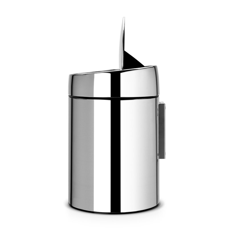 Slide 5 Litre Swing Top Trash Can, Silver