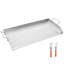 Plaque chauffante universelle 32 po x 16 po en acier inoxydable pour barbecue, parois latérales pour maintenir la stabilité des aliments, plaque de cuisson barbecue large pour plusieurs portions avec fond en forme de X, bac à graisse et grande cuisson