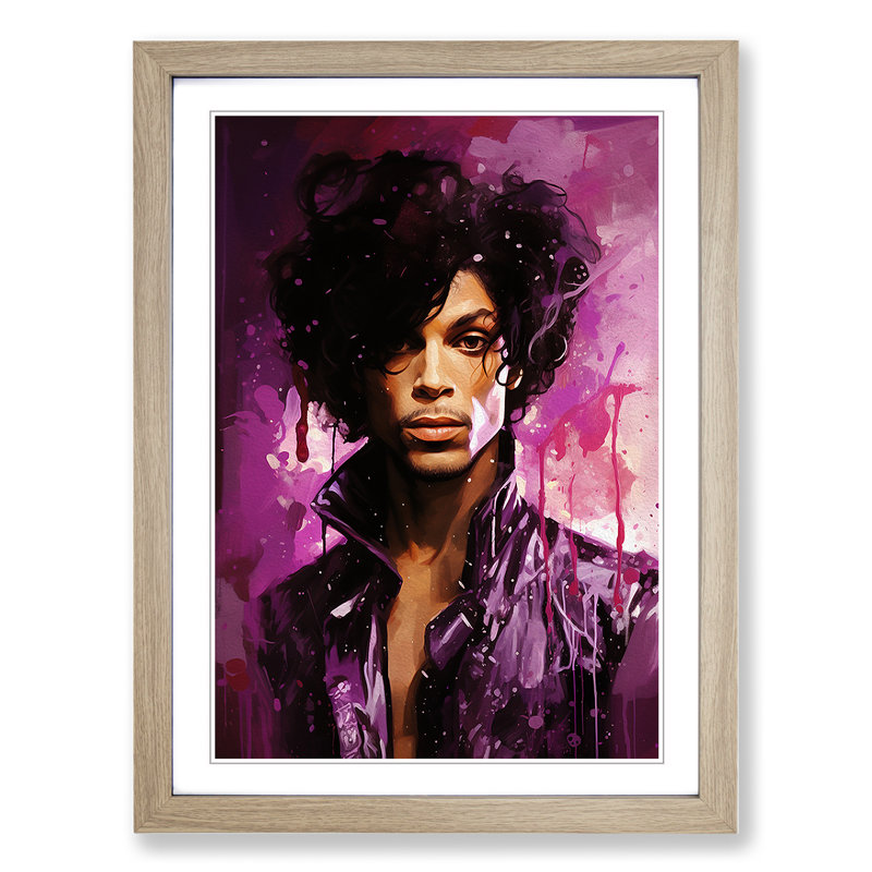 XYZ-FRM-V1223-5304 Prince Informel - Single Picture Frame Print on Wood, 34cm H x 25cm W x 2cm D, Oak