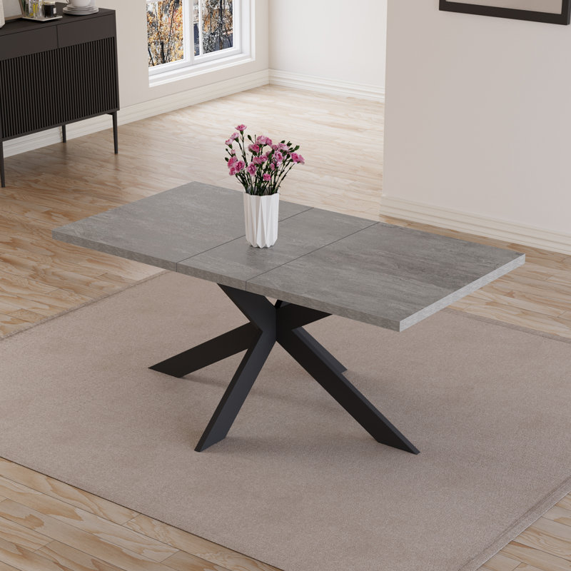 Table de salle à manger Triton, H 30 po x L 51 po x l 33,4 po, Gris