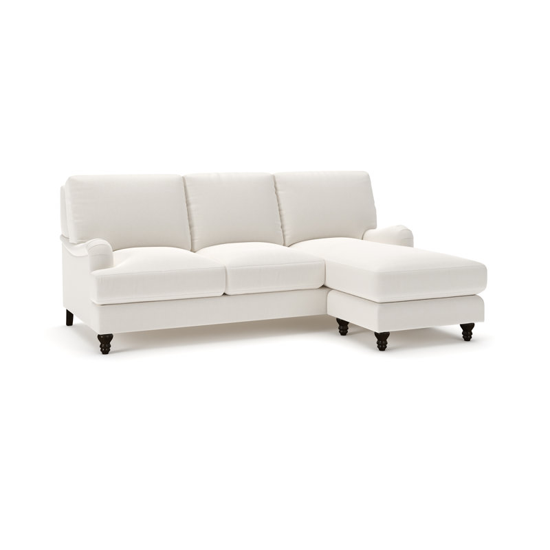 Walters Upholstered Sofa With Reversible Chaise, Lena Off White