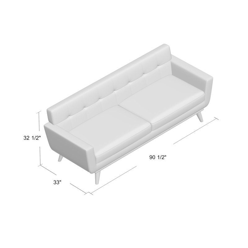 Employ 90.5" Square Arm Sofa, Tan 100% Polyester