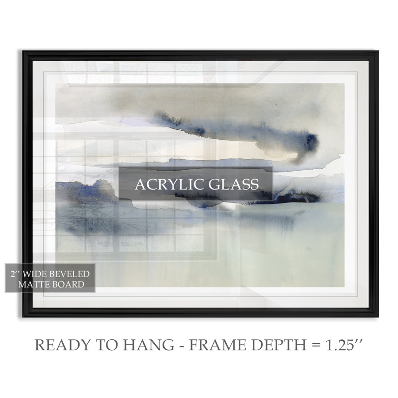 " Passing Through II " Painting Print, 26.5" H x 36.5" W x 1.5" D, Black Framed