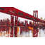 Red Bridge - Man Cave Bridge, impression encadrée avec passe-partout