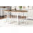 Modern 7-Piece Dining Table Set With Faux Marble Compact 55Inch Kitchen Table Set For 6, White+Cherry