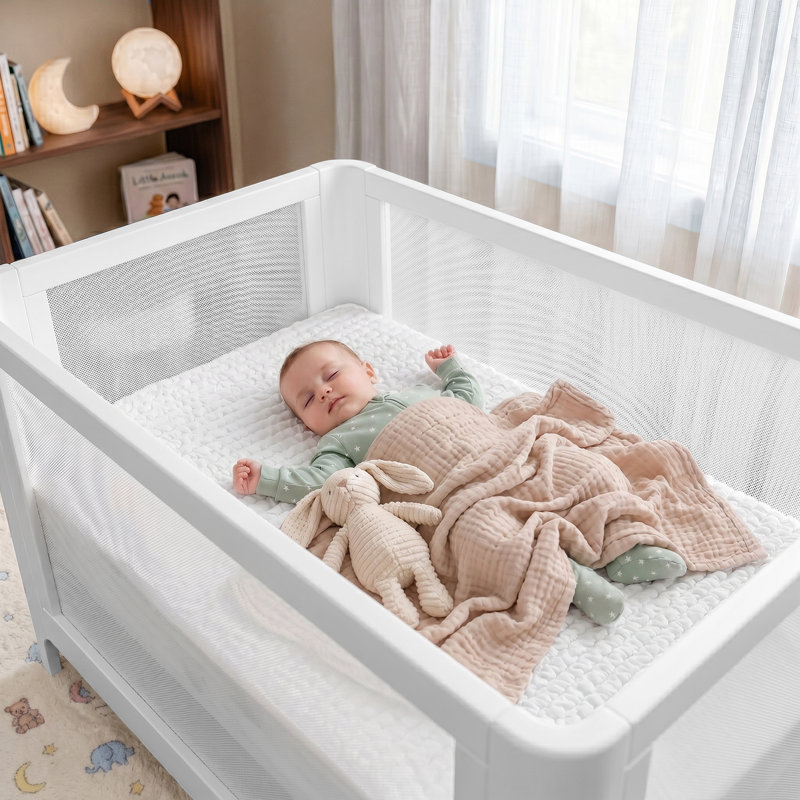 Premium Waterproof Crib Mattress Protector – Absorbent | Noiseless & Breathable – Machine Washable Cover For Toddler & Baby