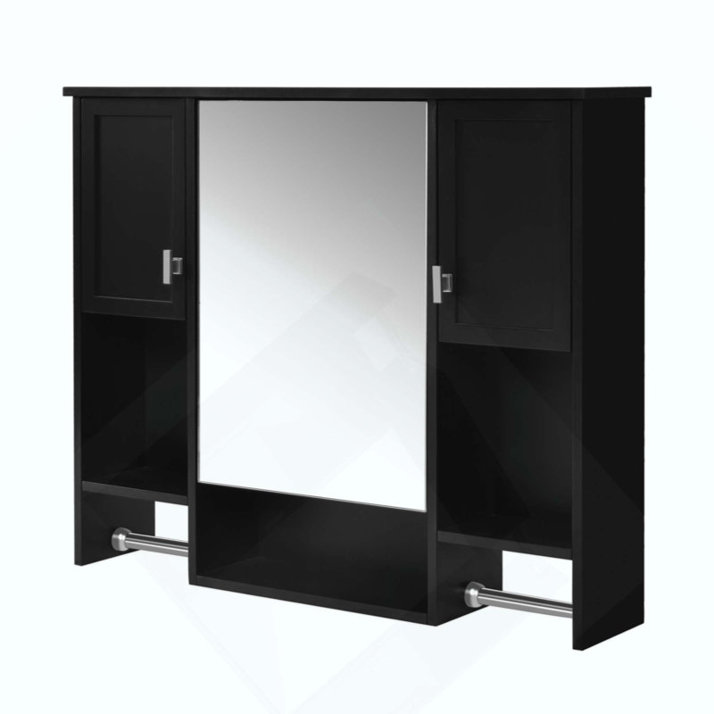 Armoire de salle de bain murale moderne, armoire de salle de bain avec miroir, armoire à pharmacie avec barre à serviettes
